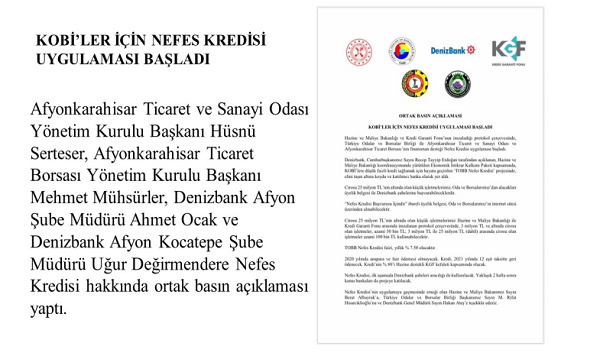 Nefes Kredisi Hakkında Ortak Açıklama Yapıldı